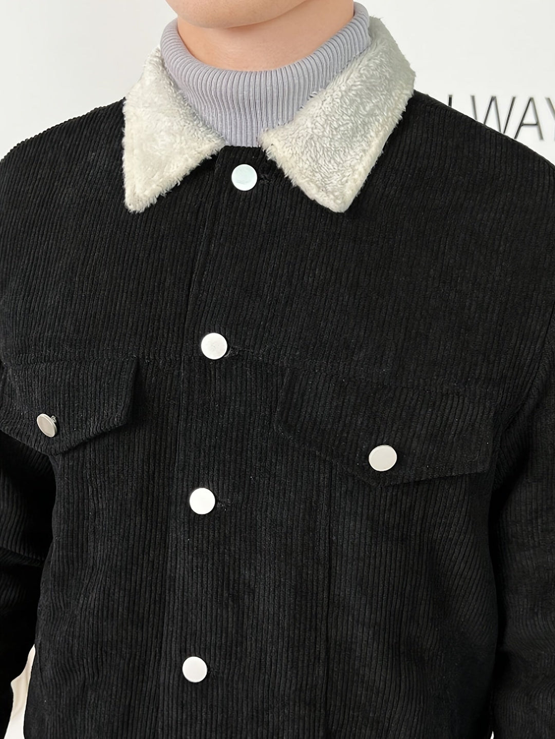 Drune |  Corduroy Stil Winterjacke Mit Kragen Für Herren - Perfekt für Outdoor-Aktivitäten