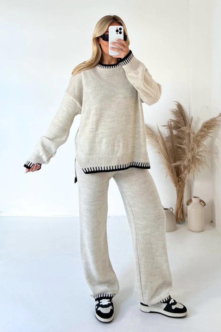 Drune | Damen Strick Zweiteiler mit Pullover und Hose