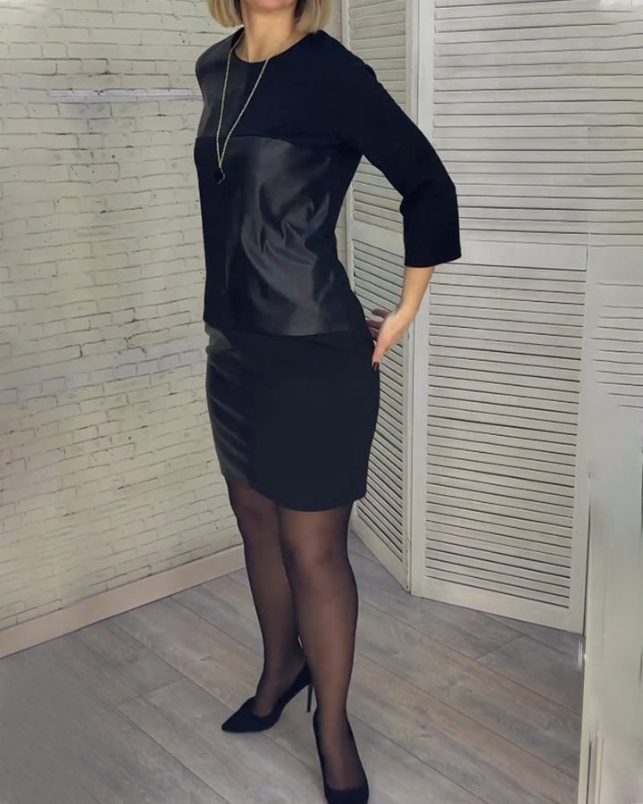 Drune | Kleid mit Rundhalsausschnitt Aus Pu Leder