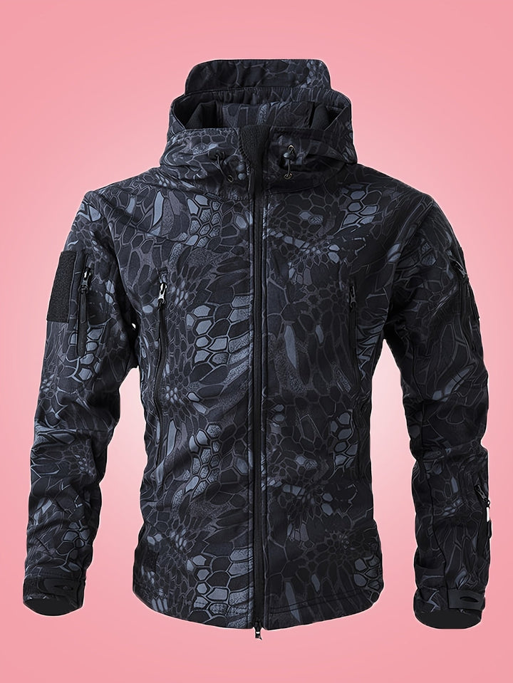 Drune | Militärische Tarn-Windbreaker-Outdoorjacke Mit Reißverschlusstaschen Für Herren - Perfekt für Outdoor-Aktivitäten