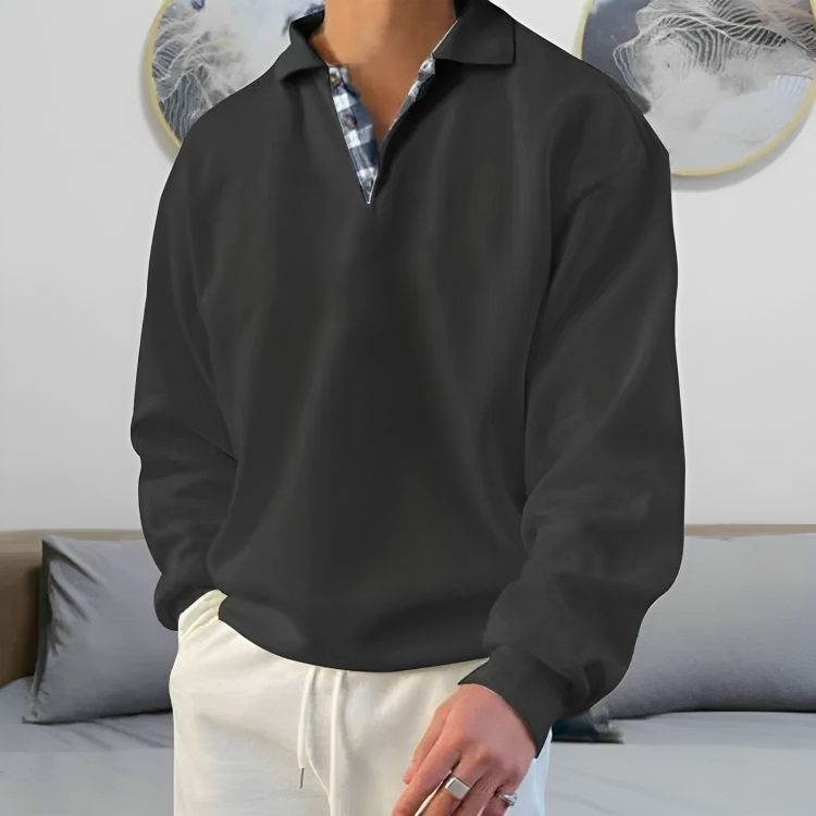 Drune | Lässiger Polo Pullover Sweatshirt