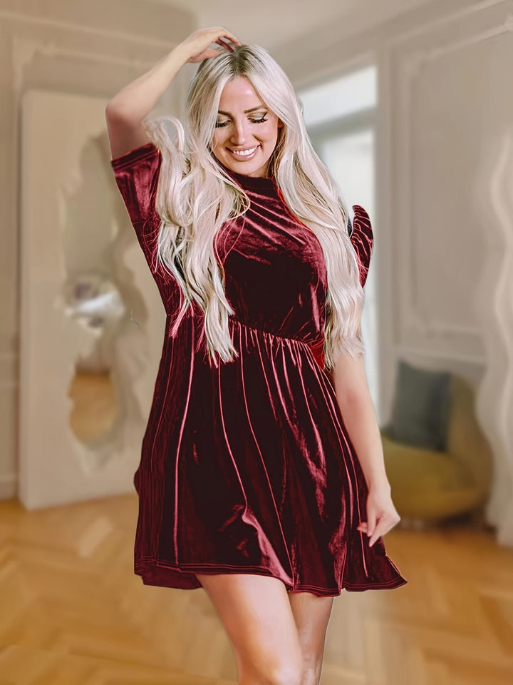 Drune | Einfarbiges Samtkleid