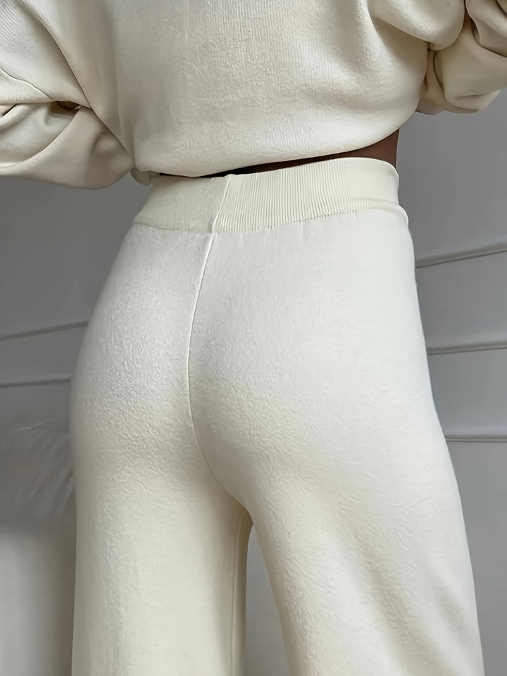 Drune | Einfarbiges Pullover Und Gestricktes Outfit Set Für Damen - Perfekt Für Freizeitkleidung