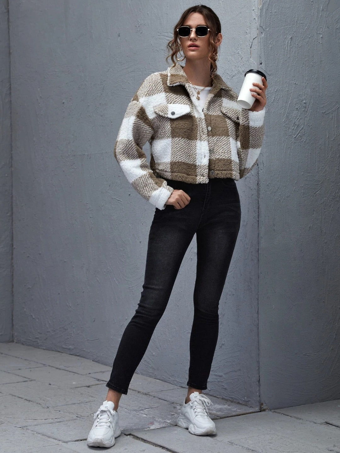 Drune | Karierter Button-Down-Kragenjacke
