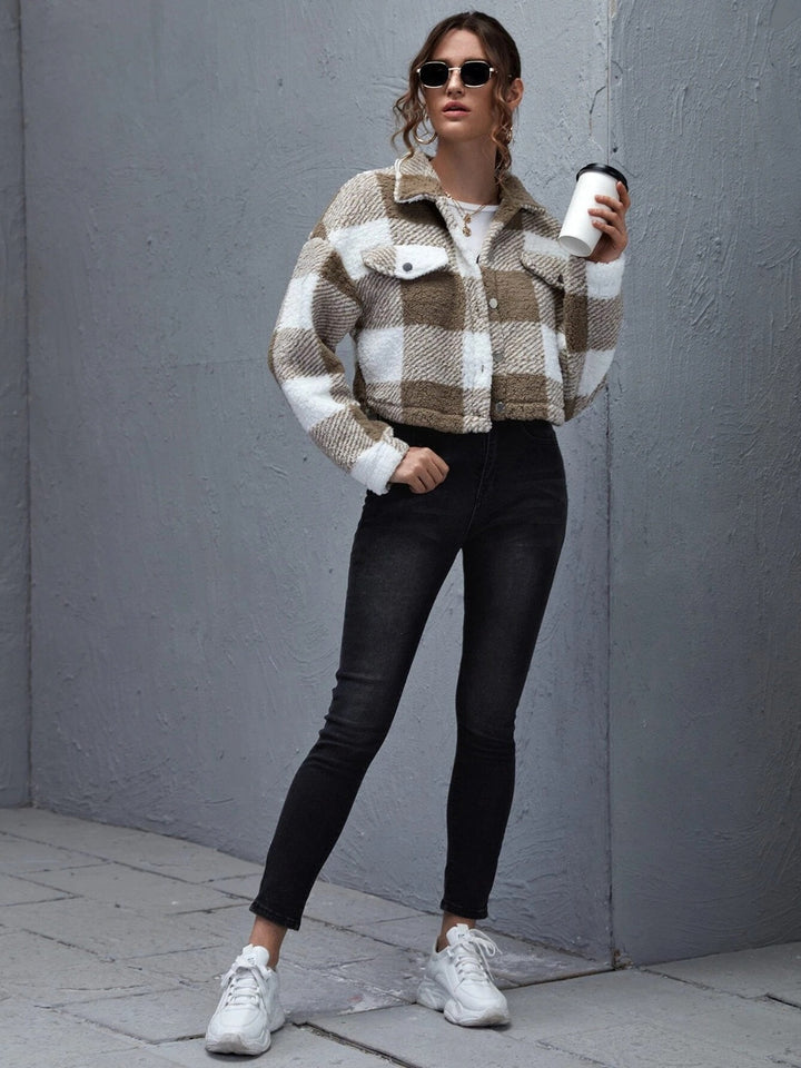 Drune | Karierter Button-Down-Kragenjacke