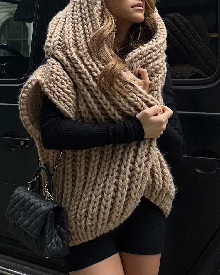 Drune | übergroßer Strickkapuzenpullover