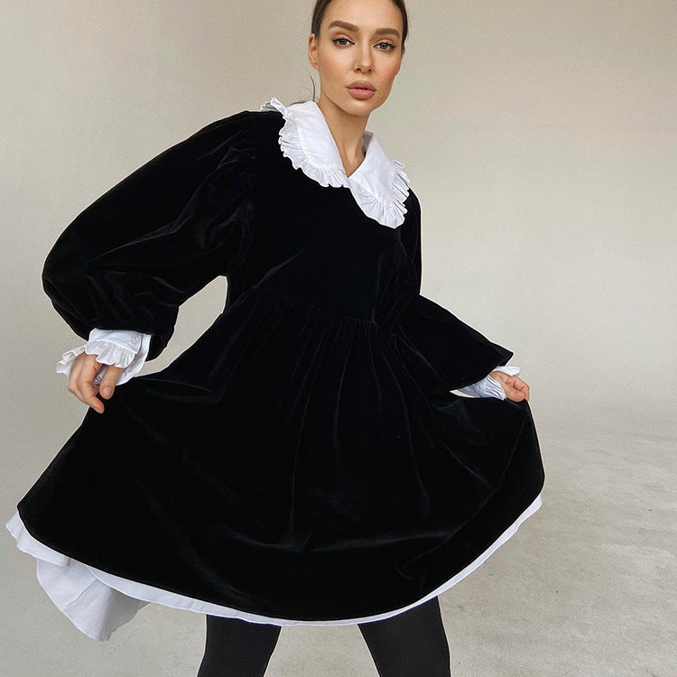 Drune | Luxuriöse Französisch Stil Puppe Kragen Mode Kleid