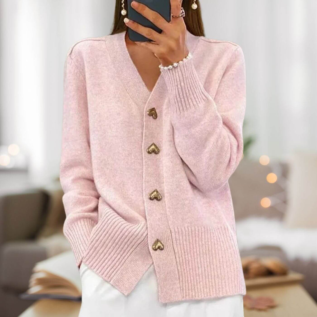 Drune | Stylish cardigan with heart button accents