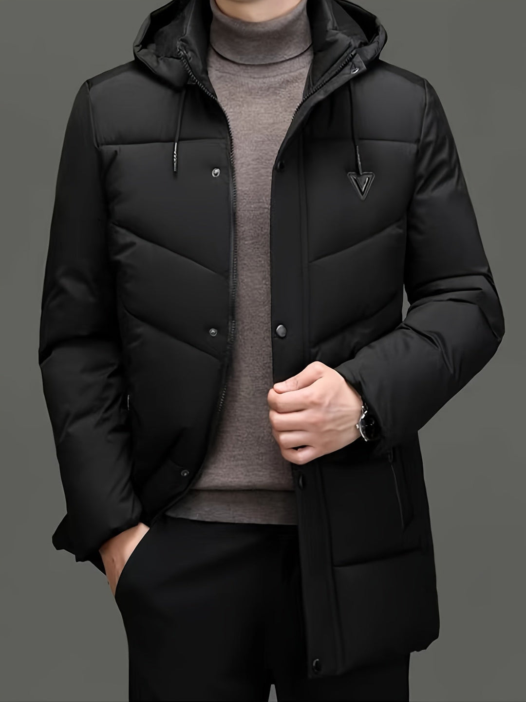 Drune | Warme Pufferjacke mit Kapuze Polyester Stil und Schutz