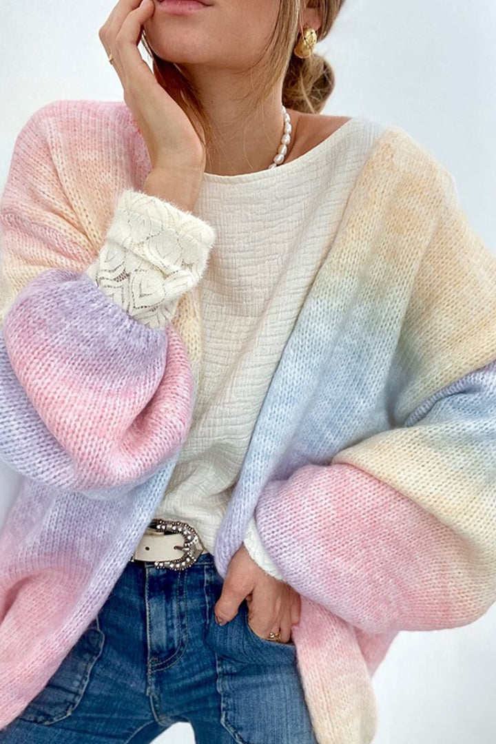 Drune | Gradient Offene Vorderseite Fallendes Schulter Cardigan