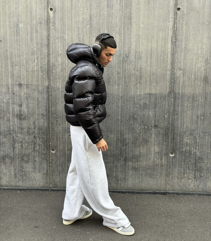 Drune | Herren Pufferjacke - Mit Kapuze und durchgehendem Reißverschluss