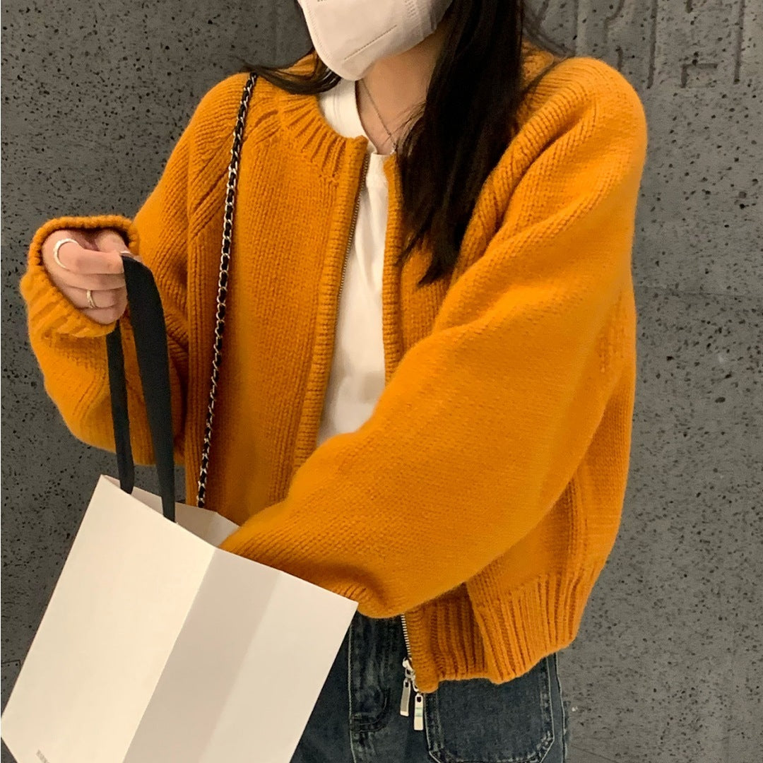 Drune | Oranger Cardigan für Frauen
