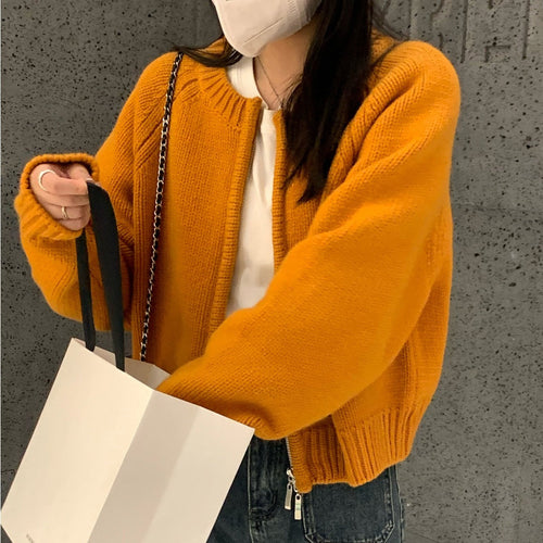 Drune | Oranger Cardigan für Frauen