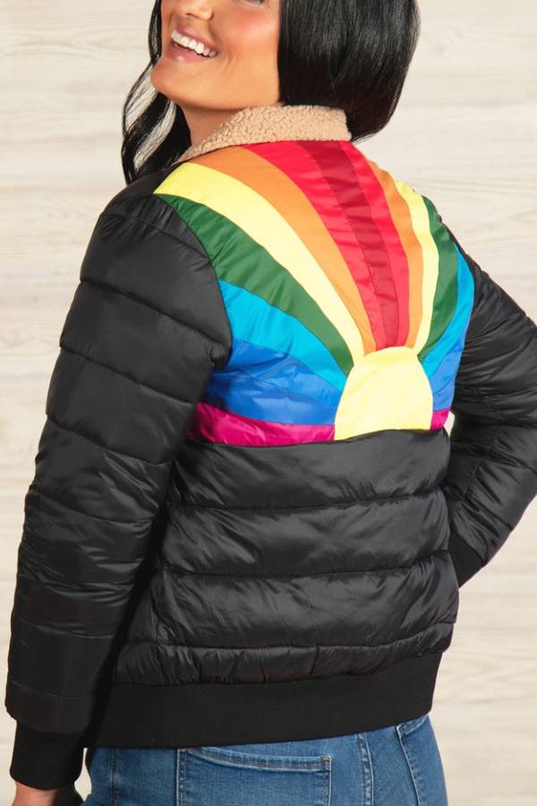 Drune | Regenbögen Retro Streifen Isolierte Jacke