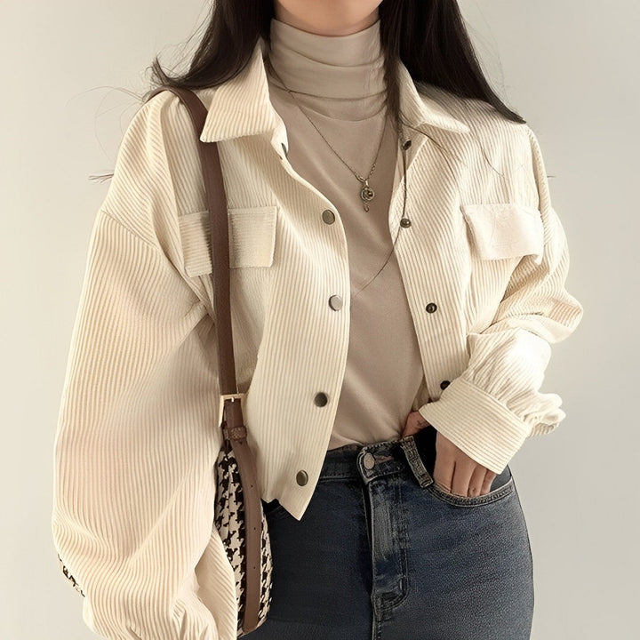 Drune | Damenjacke Aus Cord Mit Kurzem Revers