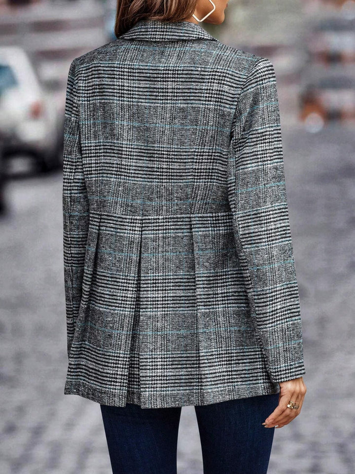 Drune | Blazer mit Revers und Knopfverschluss im Karomuster