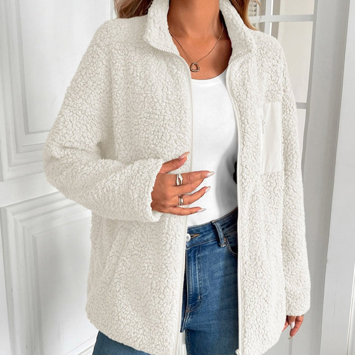 Drune | Lässige Winter Zip-Up Fuzzy Jacke für Damen