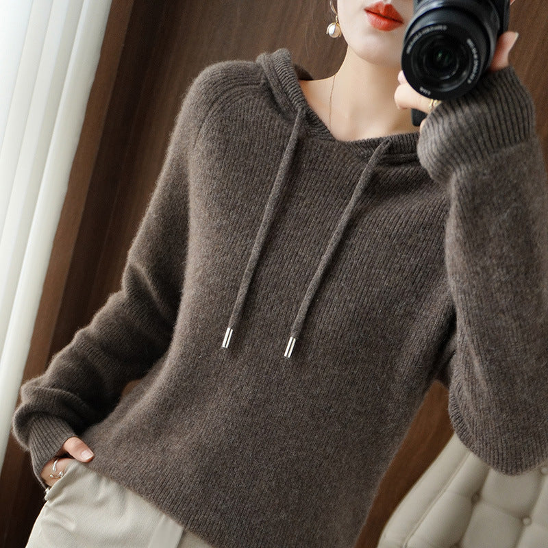 Drune | Strickpullover mit Kapuze Weicher Strick Lässige Passform