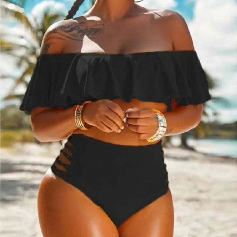 Drune | Bikini für den Strand mit hoher Taille