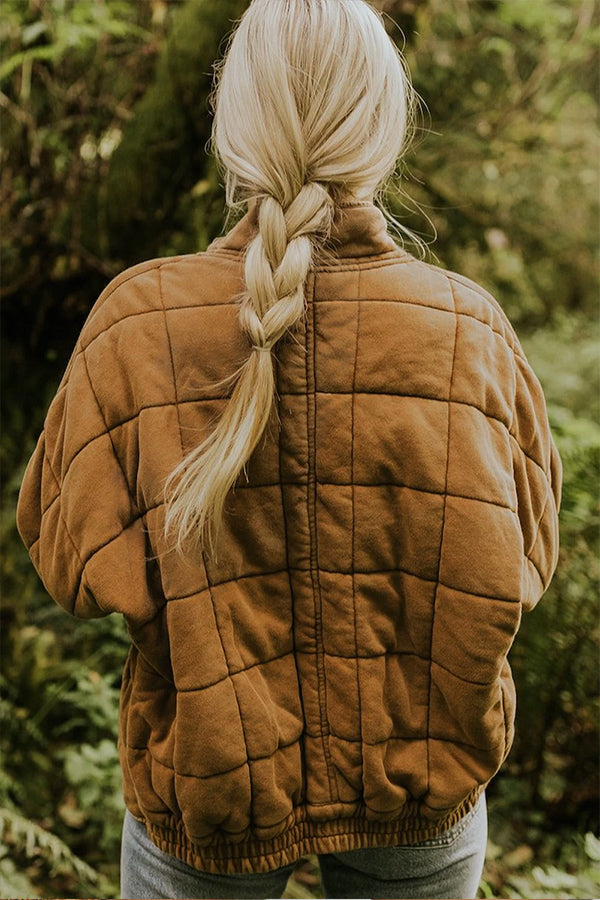 Drune | Aufgesetzte Tasche Steppjacke Crop