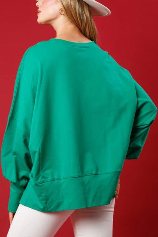 Drune | Weihnachtsmann Pailletten Lässig Lockere Lange Ärmel Sweatshirt