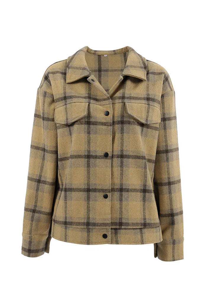 Drune | kariert lässiger Reversjacke