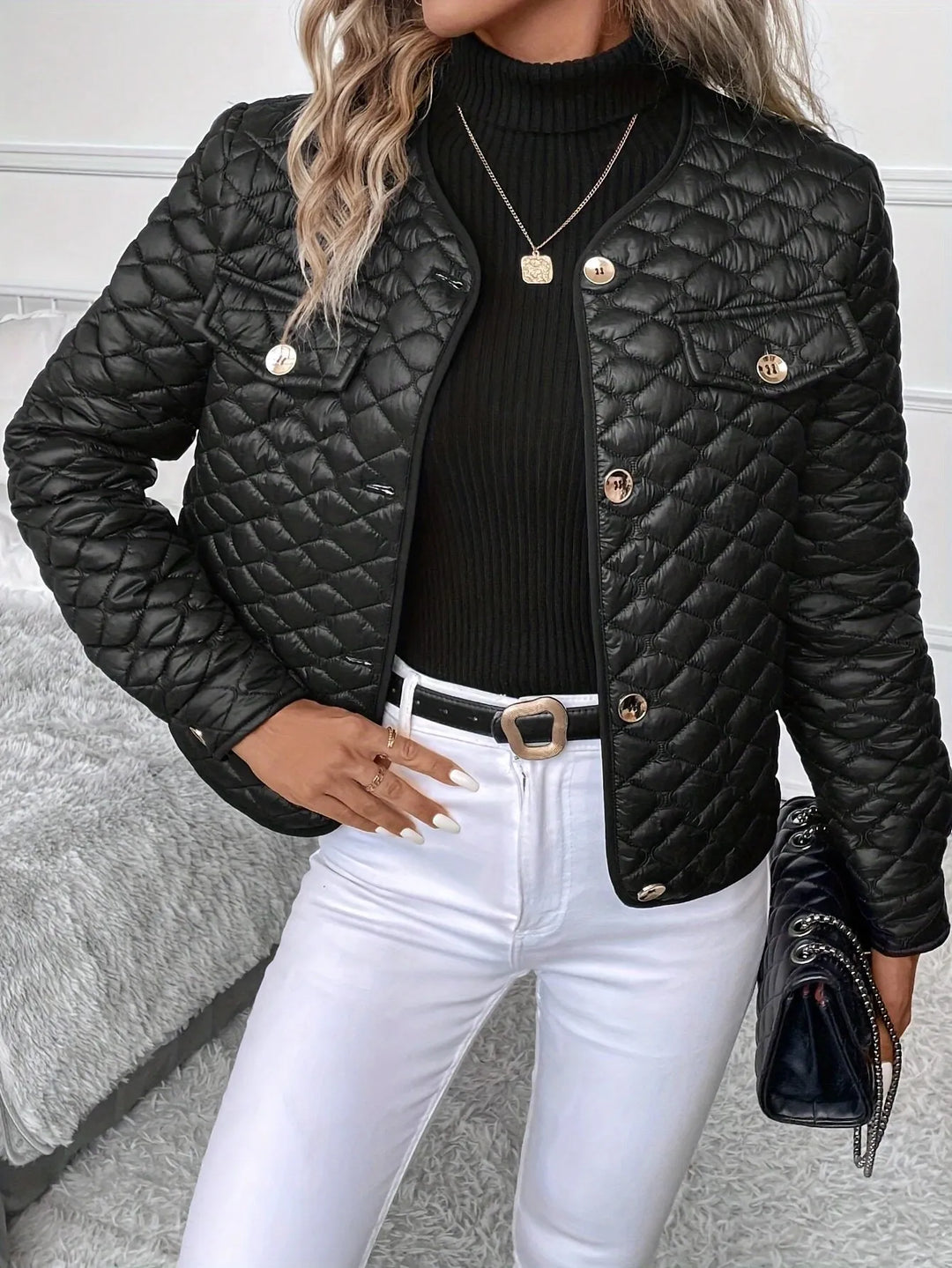 Drune | Warme schwarze Damenjacke