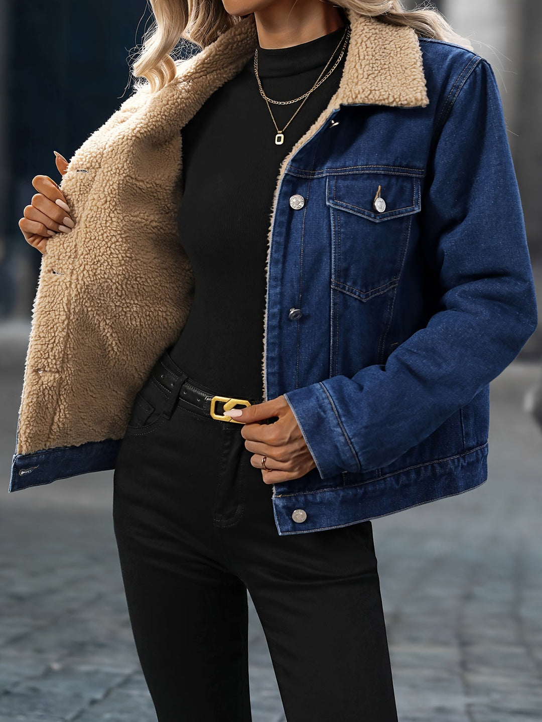 Drune | Denimjacke mit Sherpa-futter Baumwolle/polyester Winterbereit und Modern