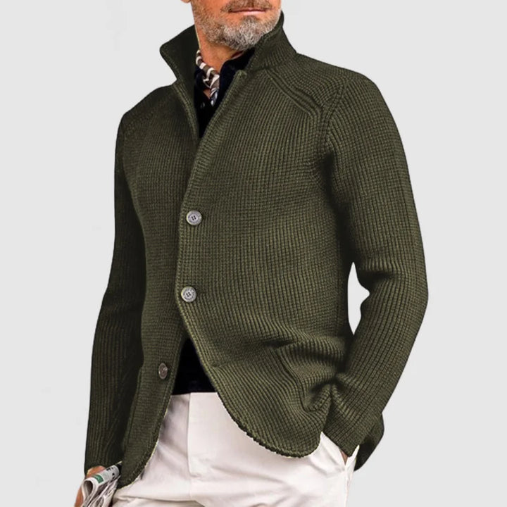 Drune | Gestrickte Strickjacke mit Stehkragen für Männer