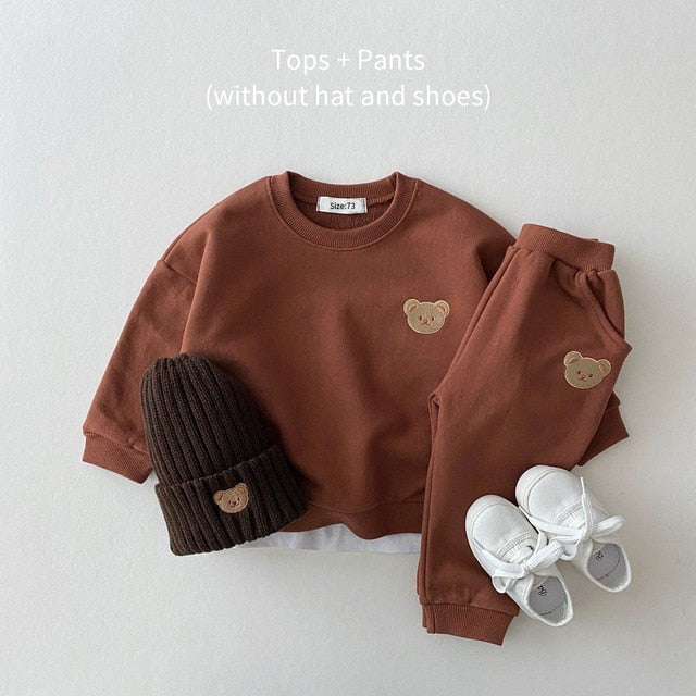 Drune | Jogginganzug - Teddybärdesign - Weiches und Bequemes Material - Leicht anzuziehen und auszuziehen