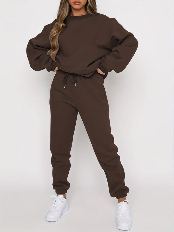 Drune | Jogging Set - Oversized Sweatshirt & Hochtaillierte Jogger - Weich & Bequem