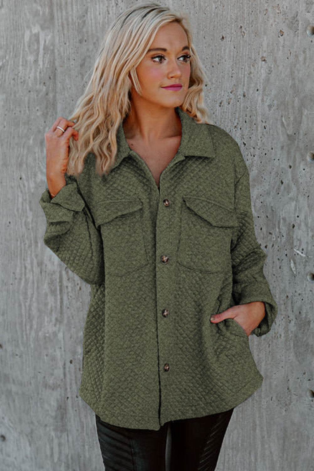 Drune | Leichtgewicht Gesteppte Hemdjacke Polyester Komfort und Stil