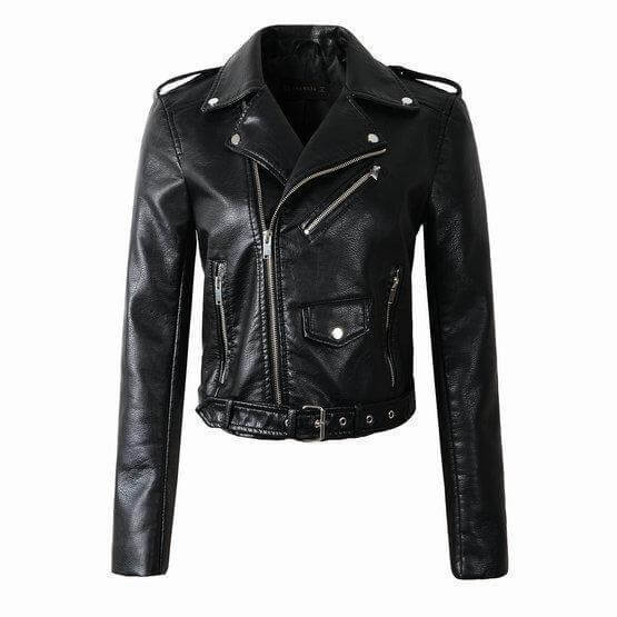 Drune | Damen Faux-Leder Bikerjacke