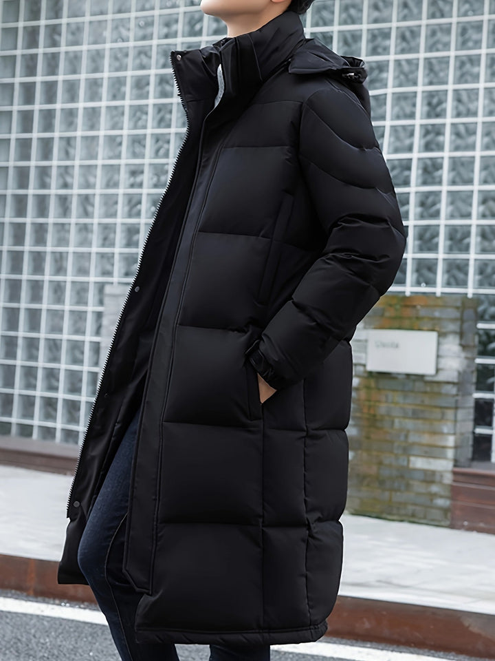 Drune | Lange Pufferjacke mit Kapuze Polyester Isolierend und Stilvoll