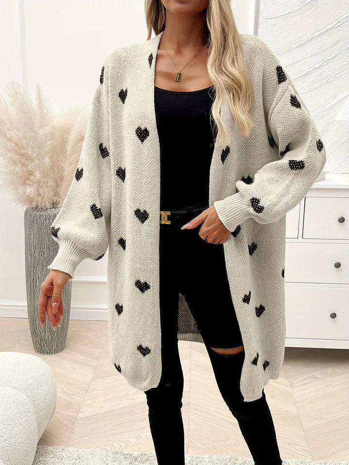 Drune | Herzmuster Wolle Strickcardigan für Damen - Perfekt für den Alltag