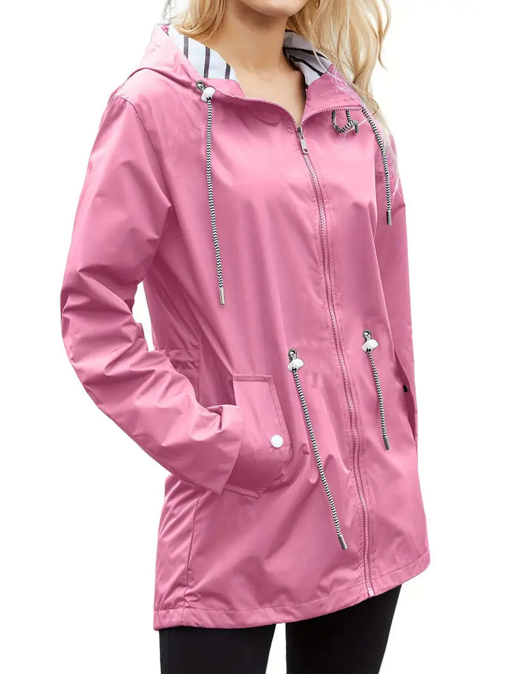 Drune | Lässiger Wasserdichter Hoodie mit Langen Ärmeln, Knie-Lang für Frauen Perfekt für Herbst und Winter