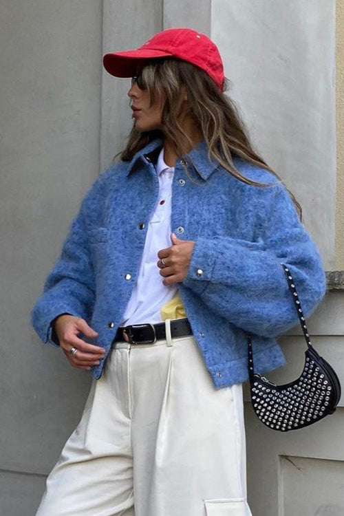 Drune | Ärmel Blauer Wolljacke