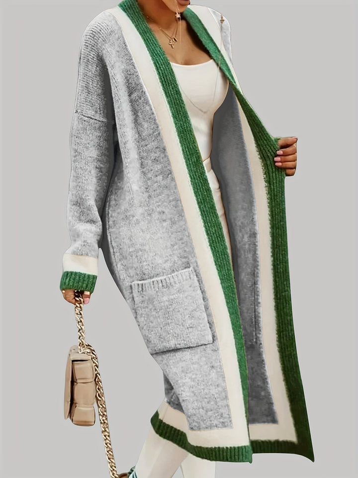Drune | Lange Strickcardigan Vintage Inspiration mit Herbstlichen Akzenten