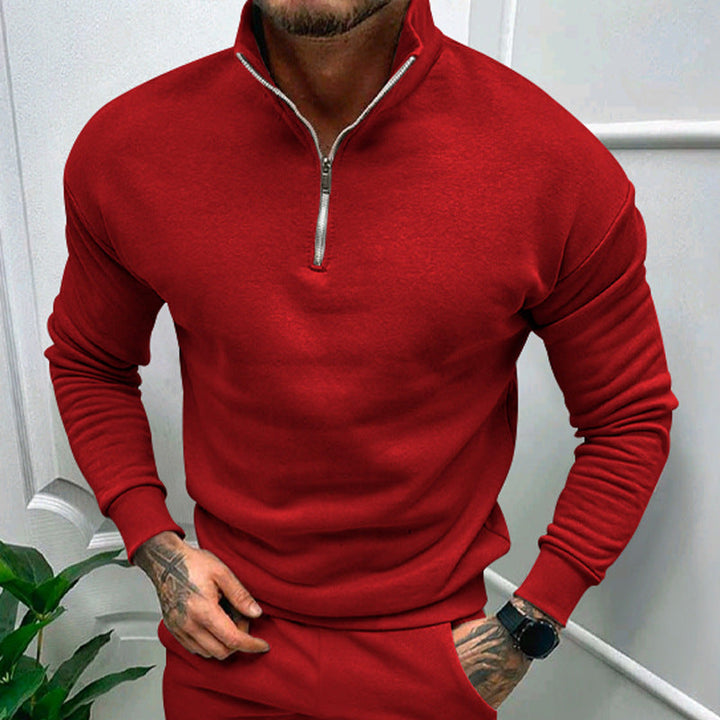 Drune | Pullover mit Halb-Zip Stehkragen