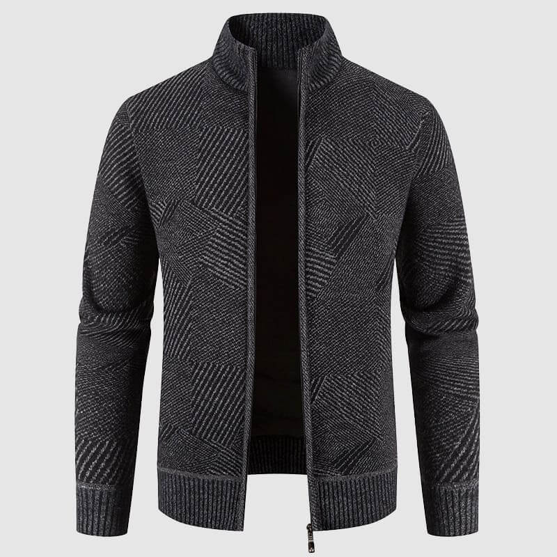 Drune | Herren geometrisches Strick-Cardigan-Jacke