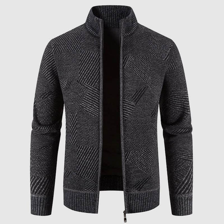 Drune | Herren geometrisches Strick-Cardigan-Jacke