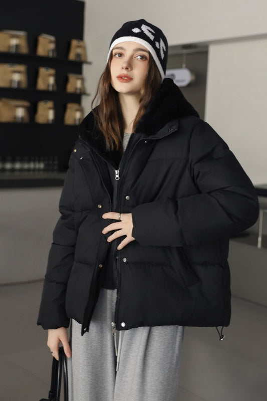 Drune | Fellpaneel gekürzter Pufferjacke