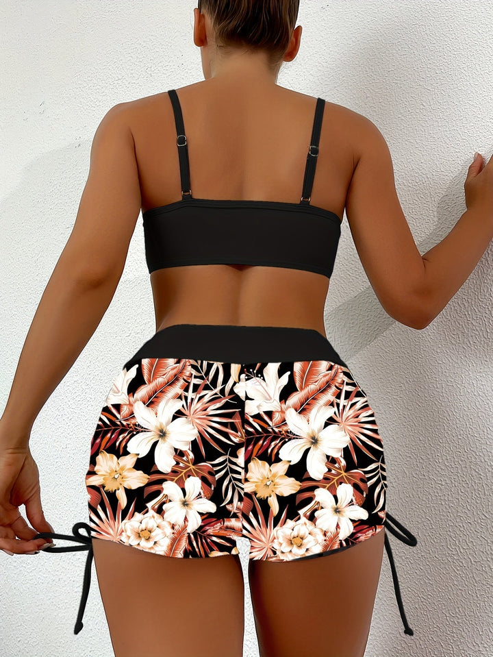 Drune | Bikini Satz Mit Hoher Taille Und Kordelzug Für Damen