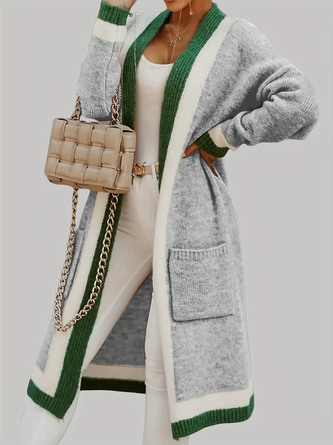 Drune | Lange Strickcardigan Vintage Inspiration mit Herbstlichen Akzenten
