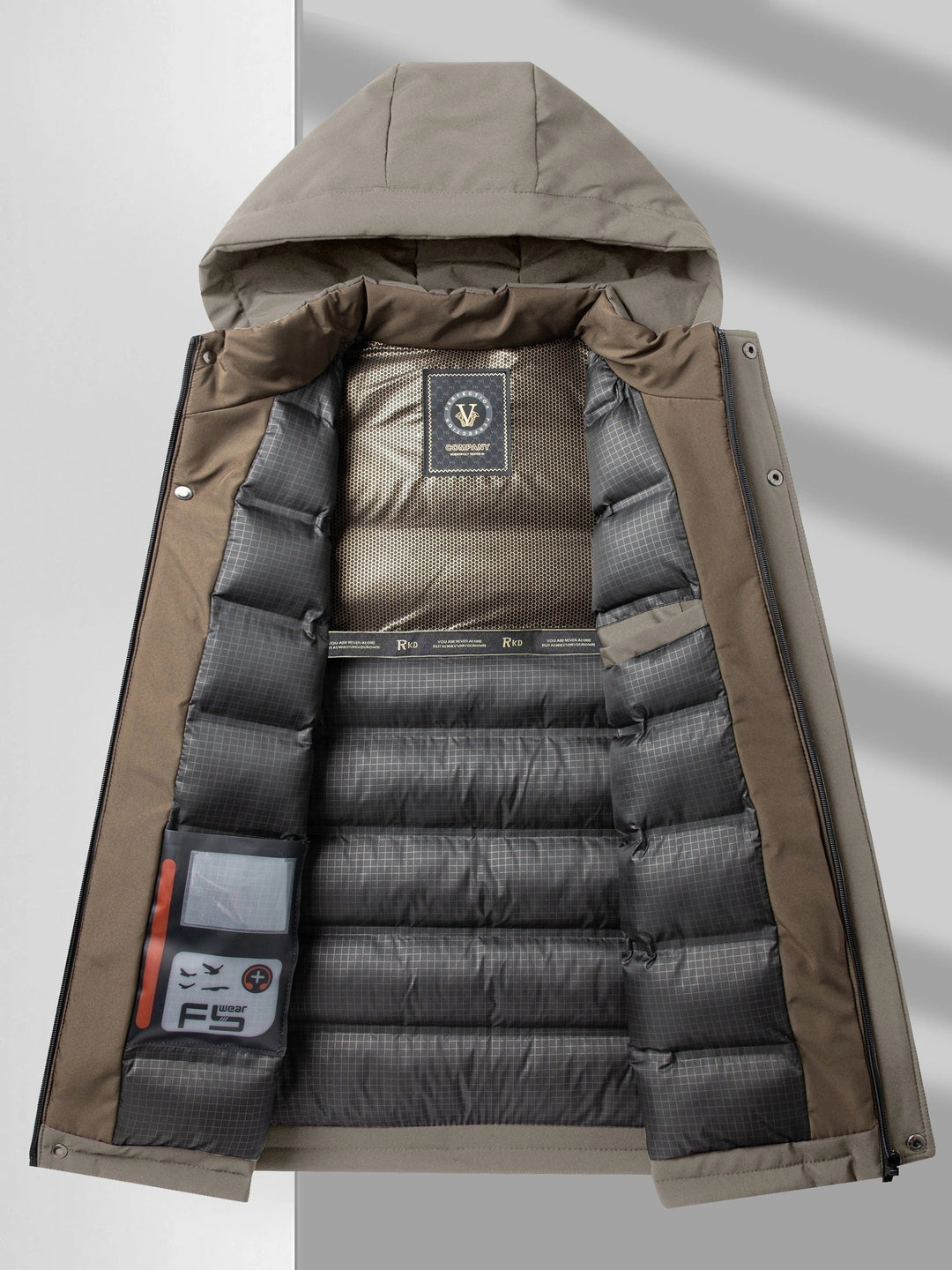 Drune | Kapuzen Lange Ärmel Reißverschluss Gepolsterte Winter Jacke Für Herren - Perfekt für Outdoor-Aktivitäten