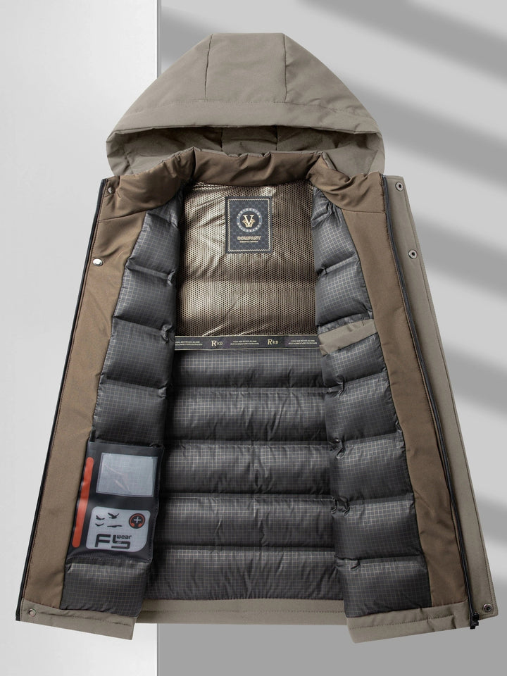 Drune | Kapuzen Lange Ärmel Reißverschluss Gepolsterte Winter Jacke Für Herren - Perfekt für Outdoor-Aktivitäten