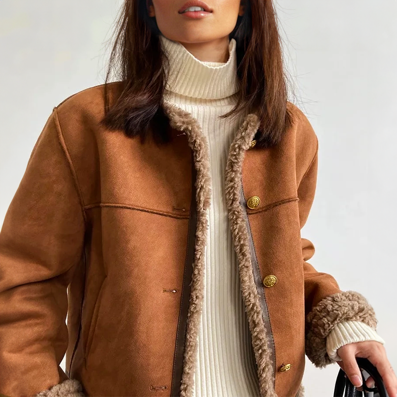 Drune | Damen Wildlederjacke Gemütlicher Vintage-Schnitt