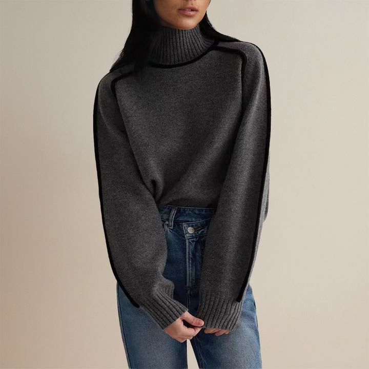 Drune | Stylischer gestreifter Rollkragenpullover