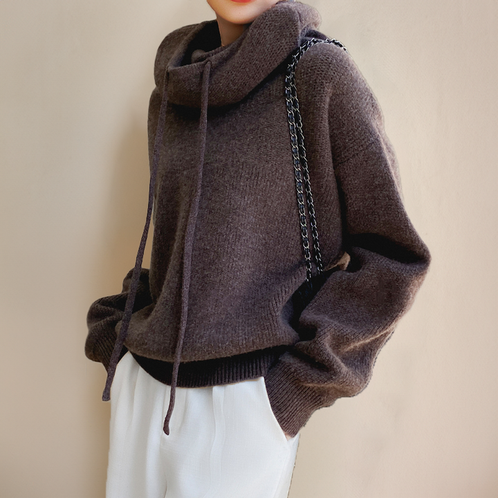 Drune | Hoodie - oversized Damenpullover mit Stehkragen