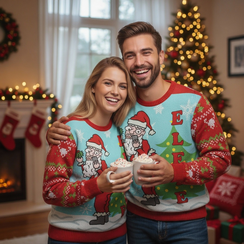 Drune | Lustiger hässlicher Weihnachtspullover für Männer & Frauen - Verspielt Santa Claus Druck